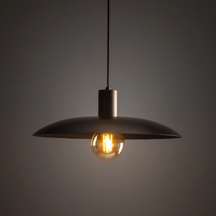 Candeeiro suspenso ASTRA 1xE27/15W/230V diâmetro 41 cm castanho