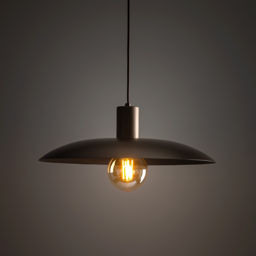 Candeeiro suspenso ASTRA 1xE27/15W/230V diâmetro 41 cm castanho