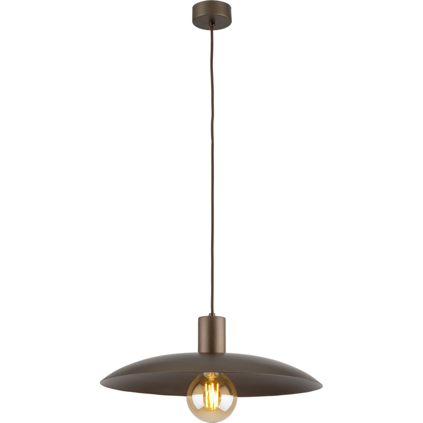 Candeeiro suspenso ASTRA 1xE27/15W/230V diâmetro 41 cm castanho