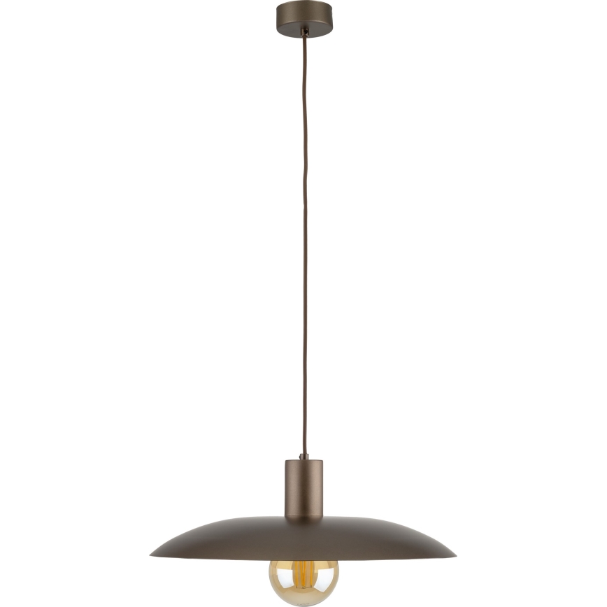 Candeeiro suspenso ASTRA 1xE27/15W/230V diâmetro 41 cm castanho