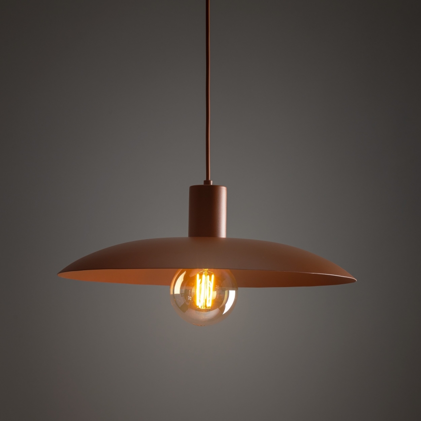 Candeeiro suspenso ASTRA 1xE27/15W/230V diâmetro 41 cm tijolo