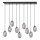 Candeeiro suspenso ASTRAL 9xE14/10W/230V preto/fumado