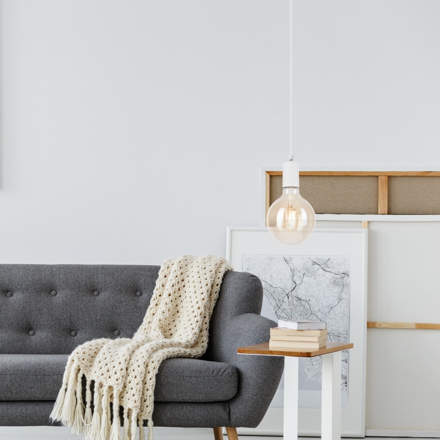 Candeeiro suspenso ASTRID 1xE27/60W/230V branco