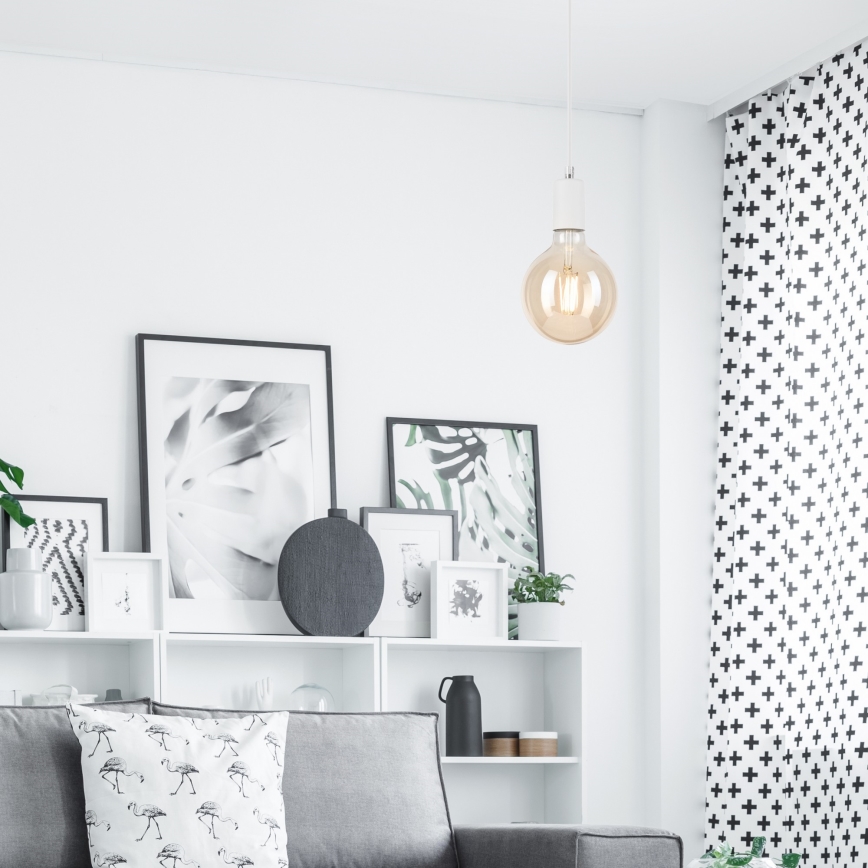 Candeeiro suspenso ASTRID 1xE27/60W/230V branco