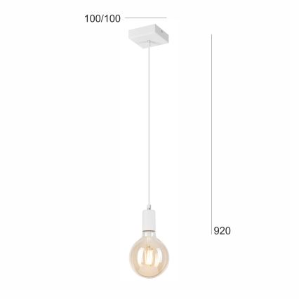 Candeeiro suspenso ASTRID 1xE27/60W/230V branco