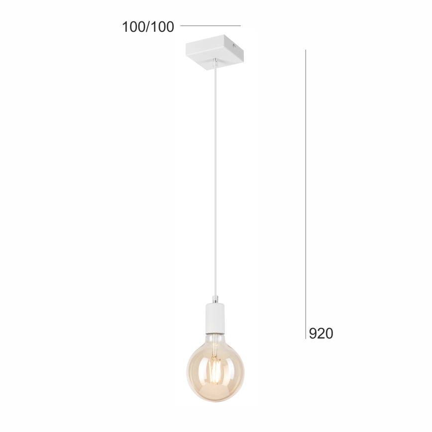 Candeeiro suspenso ASTRID 1xE27/60W/230V branco
