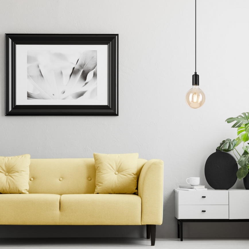 Candeeiro suspenso ASTRID 1xE27/60W/230V mate preto