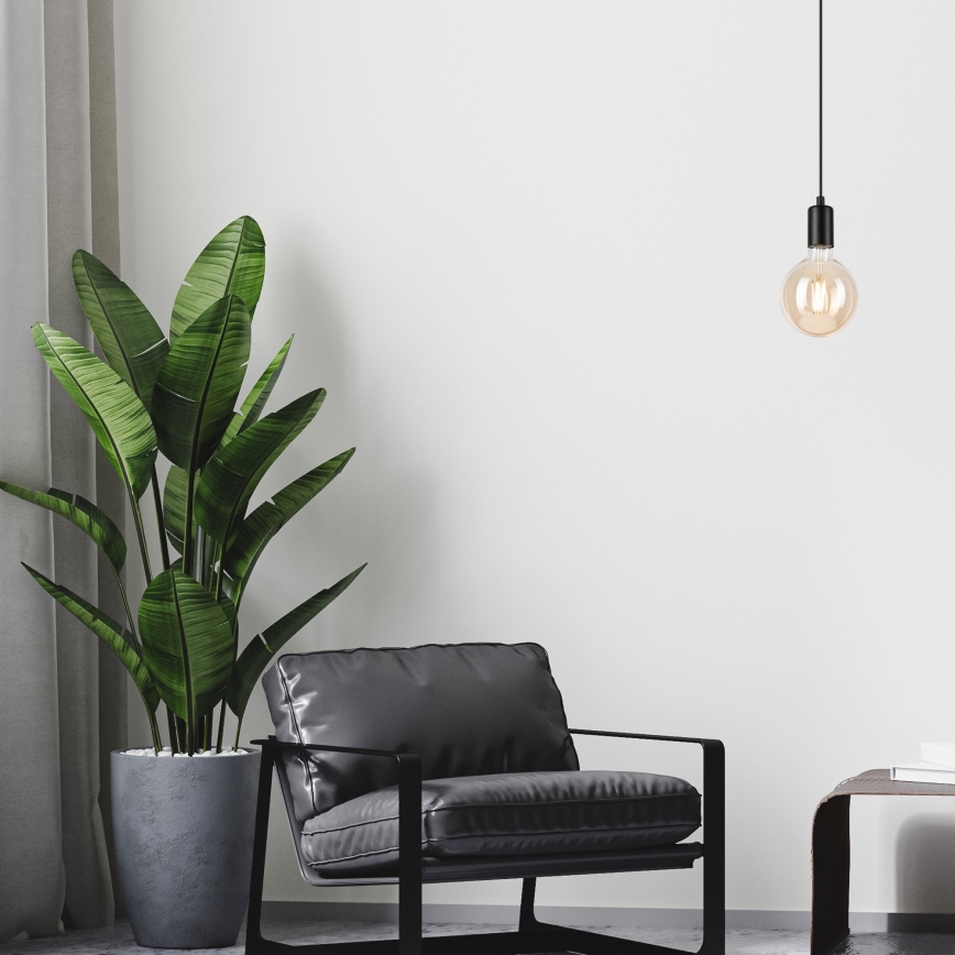 Candeeiro suspenso ASTRID 1xE27/60W/230V mate preto