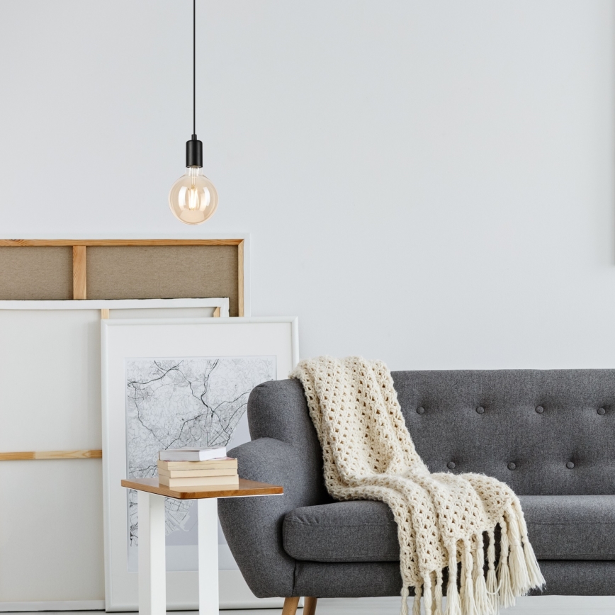 Candeeiro suspenso ASTRID 1xE27/60W/230V mate preto
