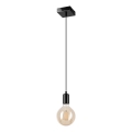 Candeeiro suspenso ASTRID 1xE27/60W/230V preto brilhante