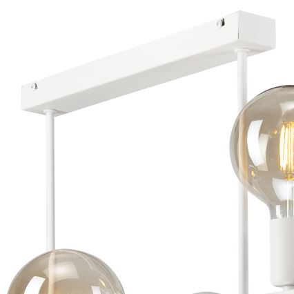 Candeeiro suspenso ASTRID 6xE27/60W/230V branco