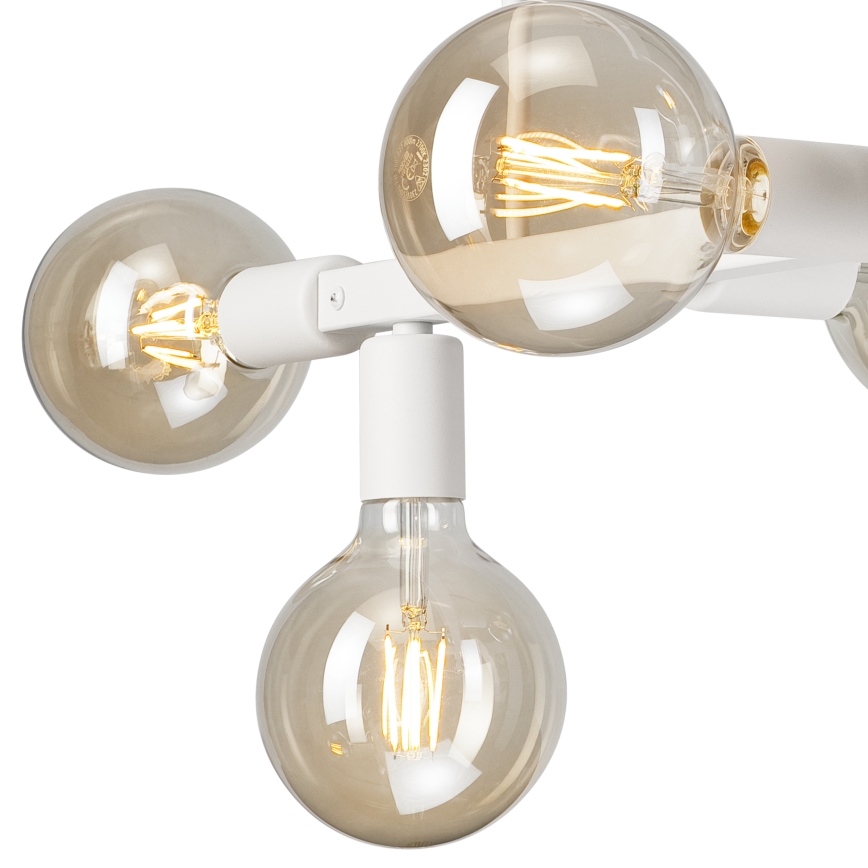 Candeeiro suspenso ASTRID 6xE27/60W/230V branco