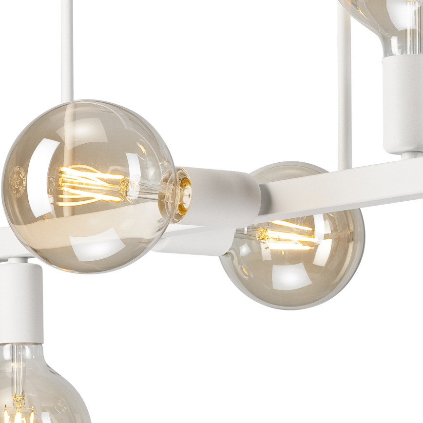 Candeeiro suspenso ASTRID 6xE27/60W/230V branco