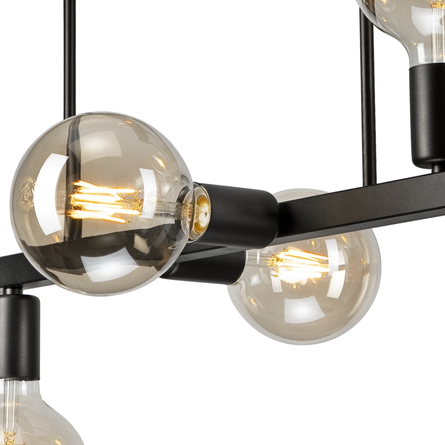 Candeeiro suspenso ASTRID 6xE27/60W/230V preto