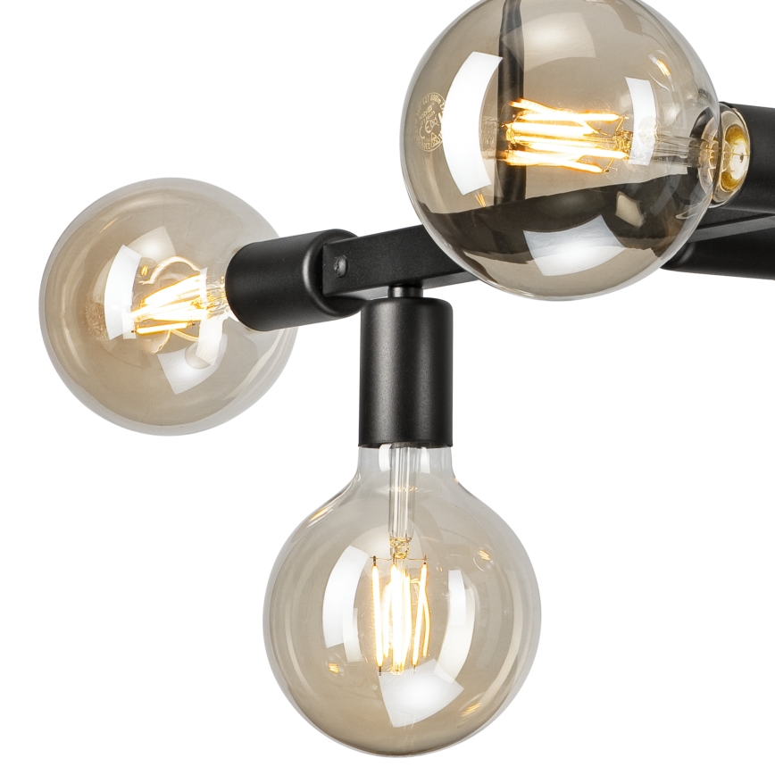 Candeeiro suspenso ASTRID 6xE27/60W/230V preto