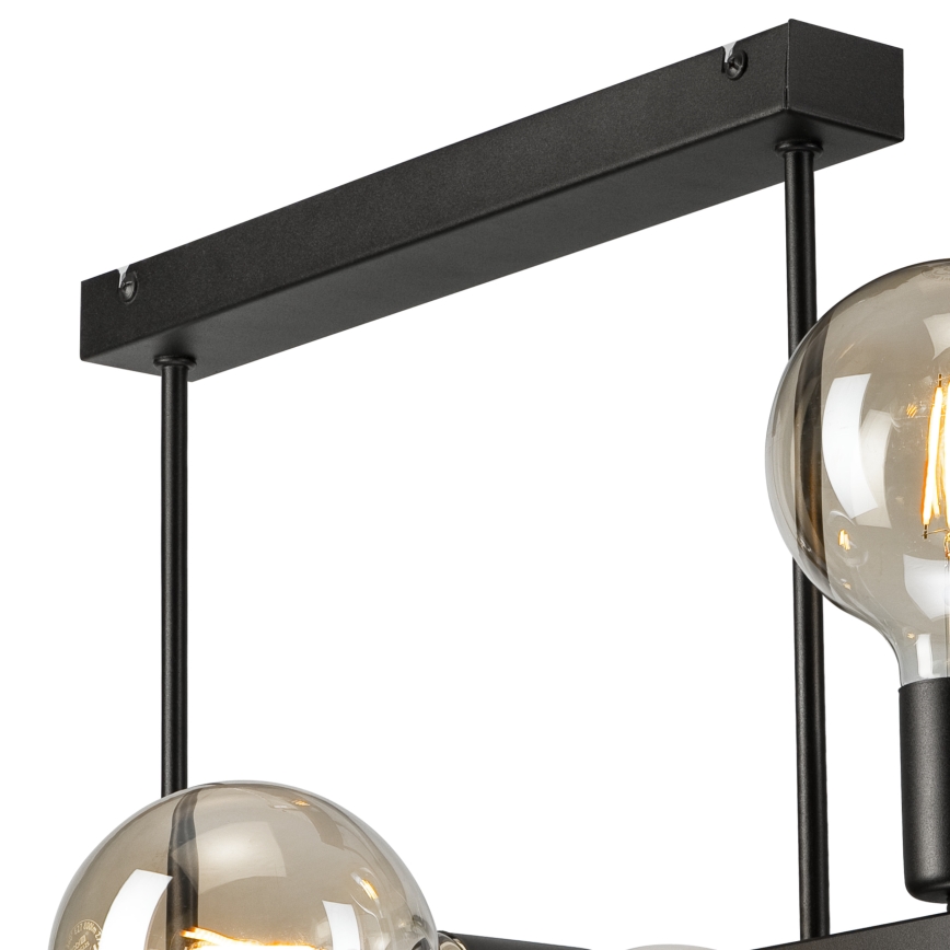 Candeeiro suspenso ASTRID 6xE27/60W/230V preto