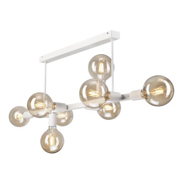 Candeeiro suspenso ASTRID 8xE27/60W/230V branco