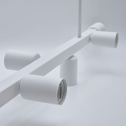 Candeeiro suspenso ASTRID 8xE27/60W/230V branco