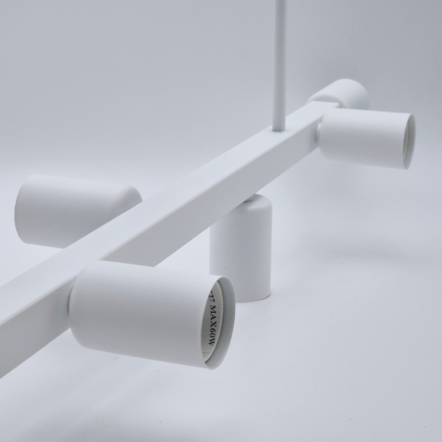 Candeeiro suspenso ASTRID 8xE27/60W/230V branco
