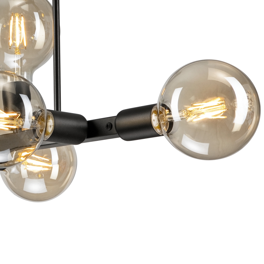 Candeeiro suspenso ASTRID 8xE27/60W/230V preto