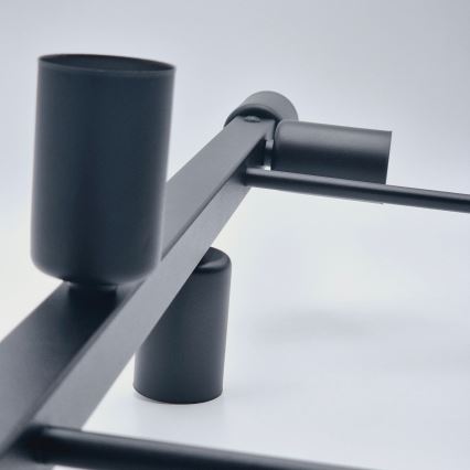Candeeiro suspenso ASTRID 8xE27/60W/230V preto