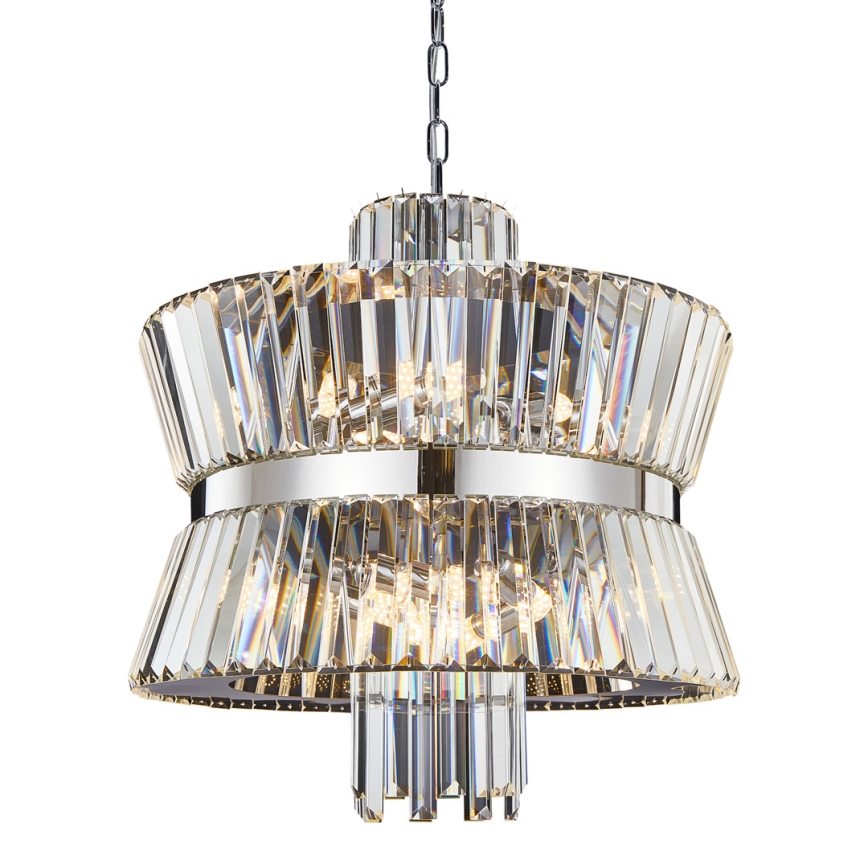 Candeeiro suspenso AURELIA 12xE14/40W/230V cromado mate