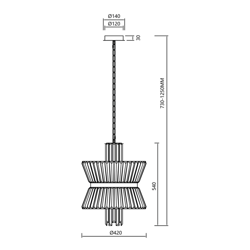 Candeeiro suspenso AURELIA 8xE14/40W/230V cromado mate