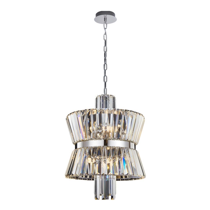 Candeeiro suspenso AURELIA 8xE14/40W/230V cromado mate