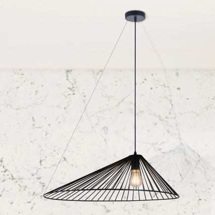 Candeeiro suspenso AURORA 1xE27/20W/230V diâmetro 60 cm preto