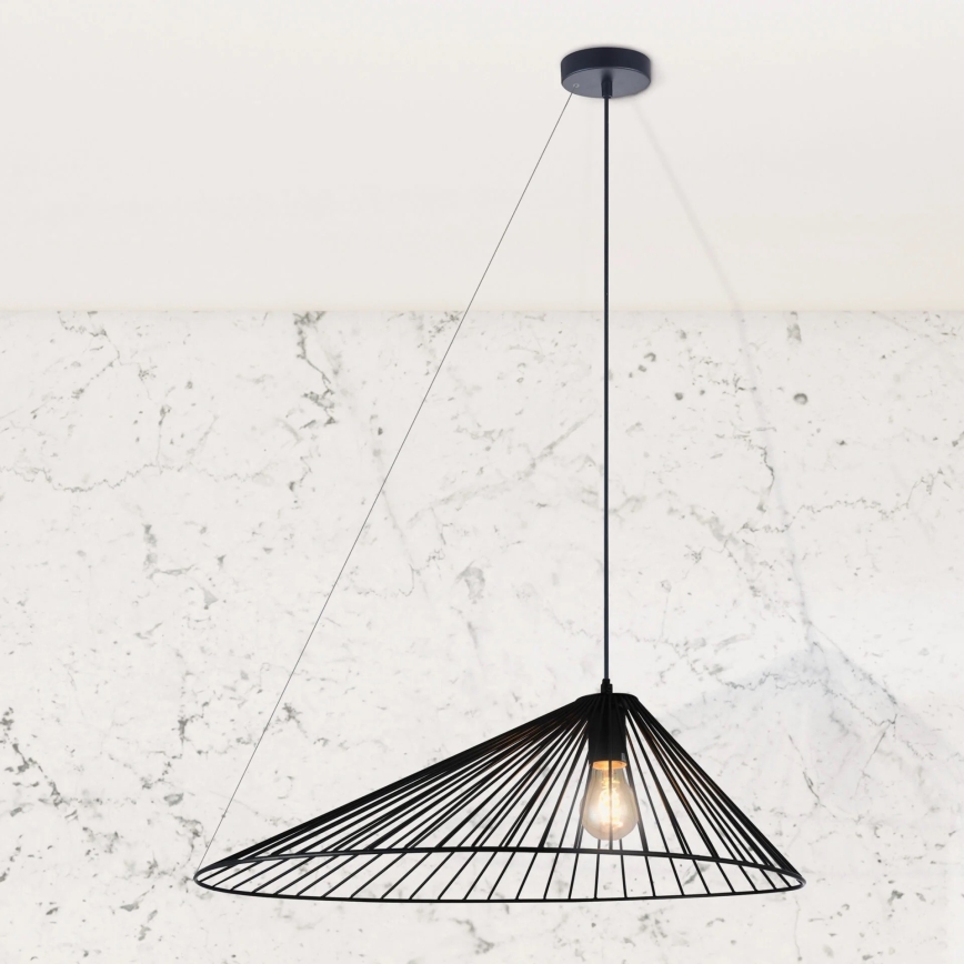 Candeeiro suspenso AURORA 1xE27/20W/230V diâmetro 60 cm preto