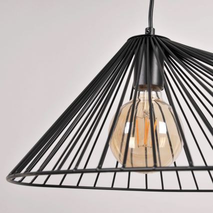 Candeeiro suspenso AURORA 1xE27/20W/230V diâmetro 60 cm preto