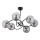 Candeeiro suspenso AURORA 6xE14/10W/230V preto/cromado brilhante