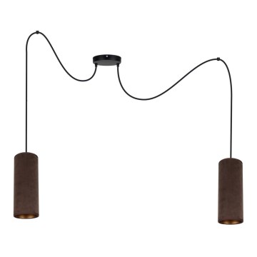 Candeeiro suspenso AVALO 2xE27/60W/230V aranha castanho/cobre