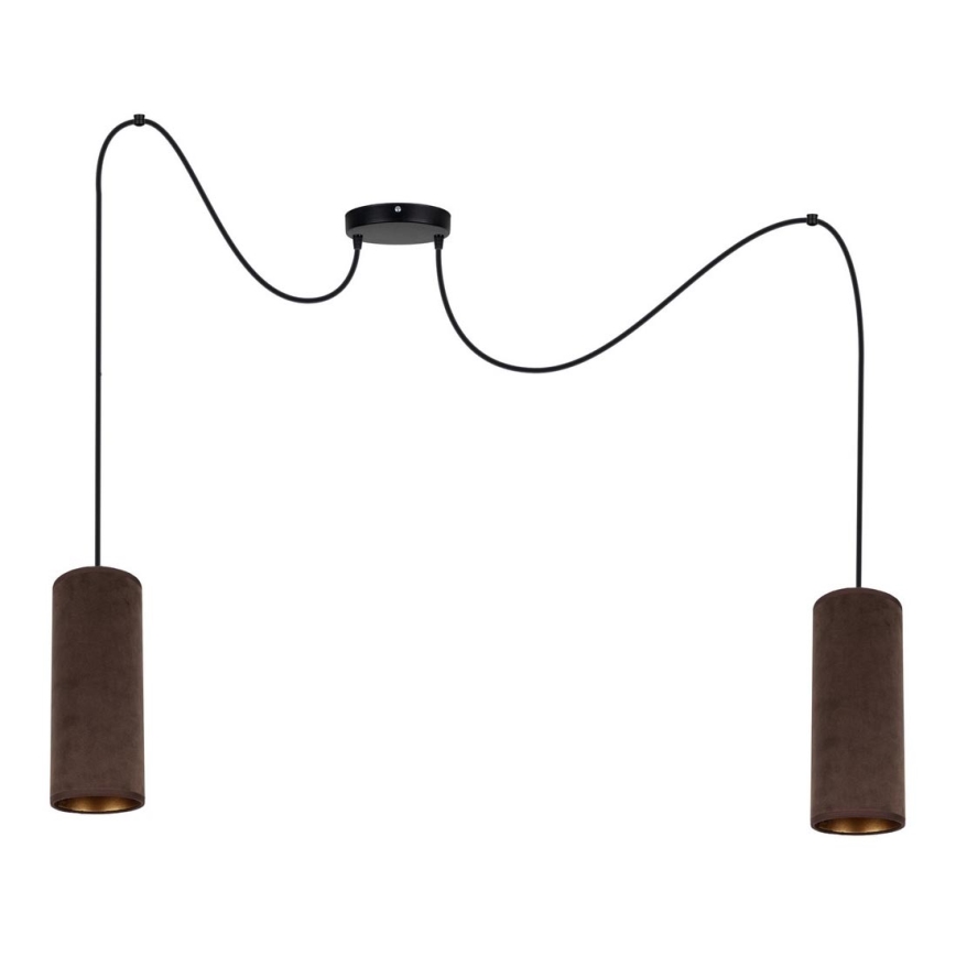 Candeeiro suspenso AVALO 2xE27/60W/230V aranha castanho/cobre