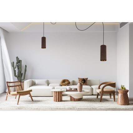 Candeeiro suspenso AVALO 2xE27/60W/230V aranha castanho/cobre