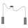 Candeeiro suspenso AVALO 2xE27/60W/230V aranha cinzento