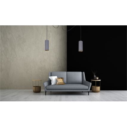 Candeeiro suspenso AVALO 2xE27/60W/230V aranha cinzento
