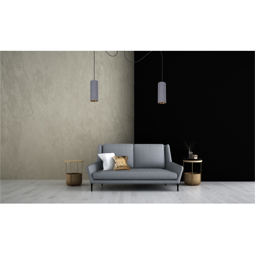 Candeeiro suspenso AVALO 2xE27/60W/230V aranha cinzento