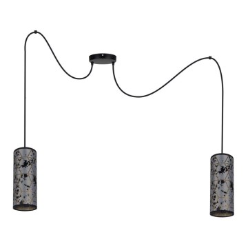 Candeeiro suspenso AVALO 2xE27/60W/230V aranha cinzento/preto