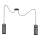 Candeeiro suspenso AVALO 2xE27/60W/230V aranha cinzento/preto