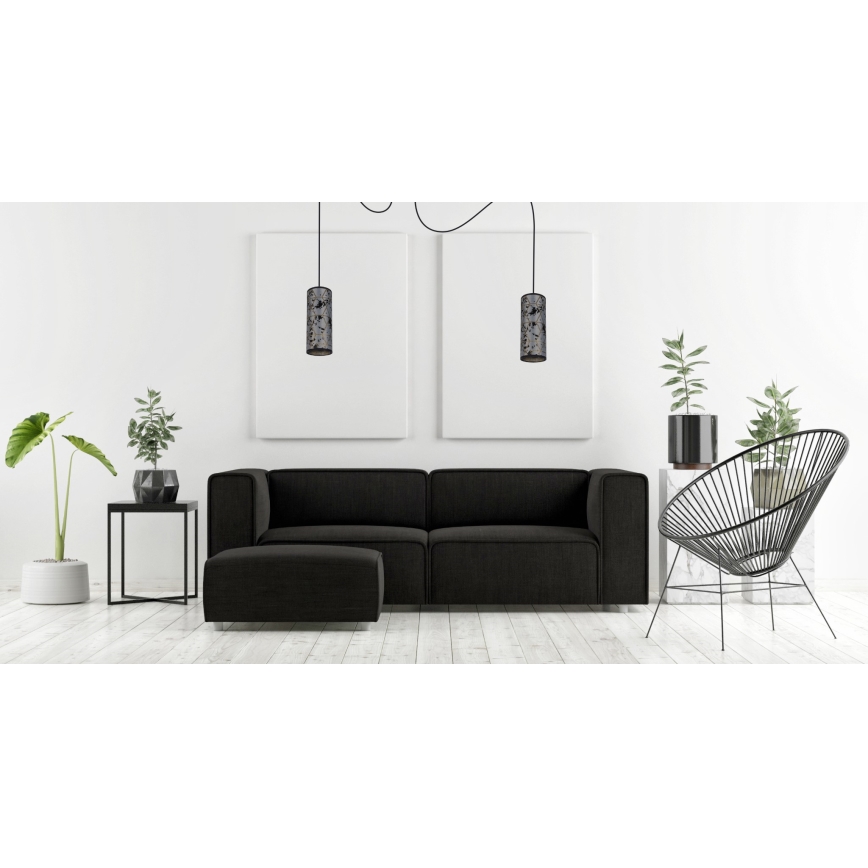 Candeeiro suspenso AVALO 2xE27/60W/230V aranha cinzento/preto