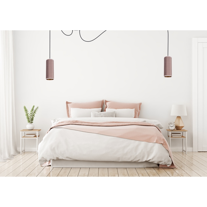 Candeeiro suspenso AVALO 2xE27/60W/230V aranha rosa/cobre