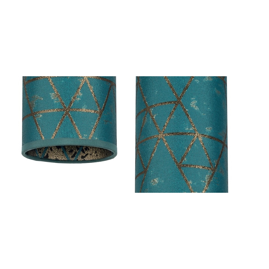 Candeeiro suspenso AVALO 2xE27/60W/230V aranha turquesa/dourado
