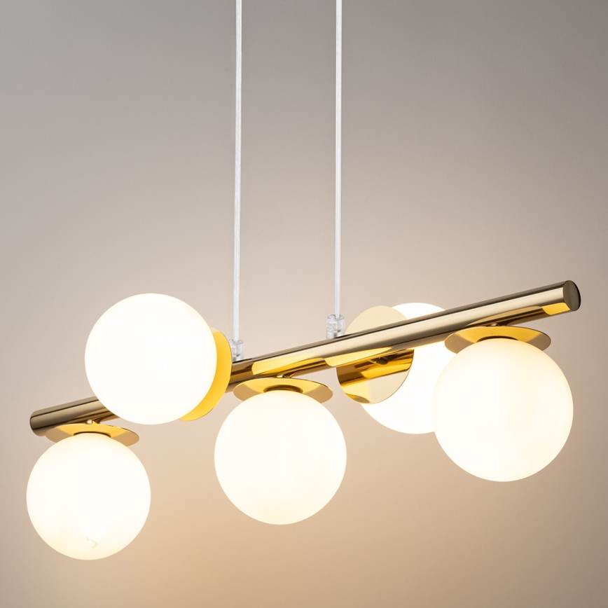 Candeeiro suspenso AVOLA 5xG9/12W/230V dourado