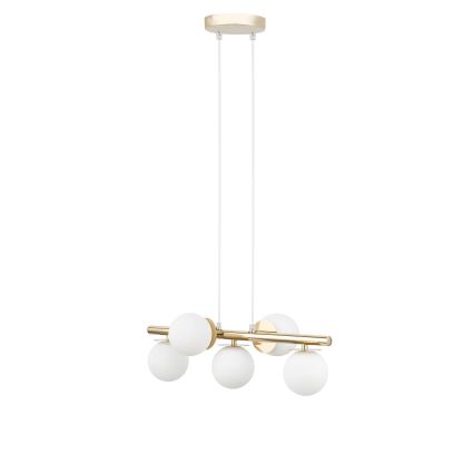 Candeeiro suspenso AVOLA 5xG9/12W/230V dourado