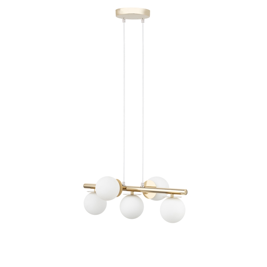 Candeeiro suspenso AVOLA 5xG9/12W/230V dourado
