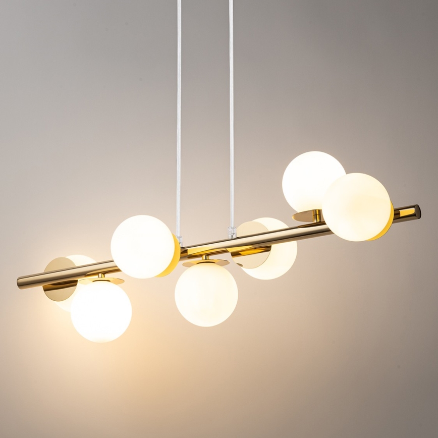 Candeeiro suspenso AVOLA 7xG9/12W/230V dourado