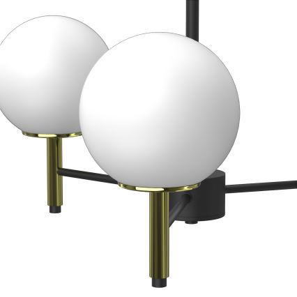 Candeeiro suspenso AWINION 3xE27/15W/230V branco/dourado/preto