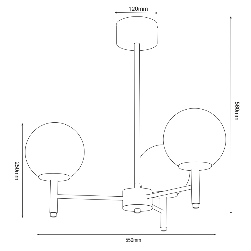 Candeeiro suspenso AWINION 3xE27/15W/230V branco/dourado/preto