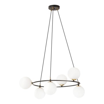 Candeeiro suspenso AZURA 6xE14/10W/230V preto/branco